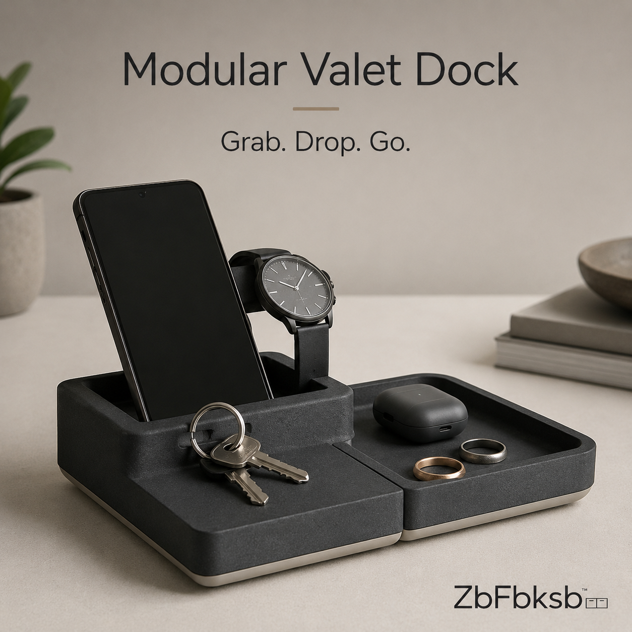 ZbFbksb™ Modular Valet Dock — Everyday Catchall Organizer