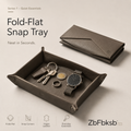 ZbFbksb™ Fold-Flat Snap Tray — Compact Catchall Organizer