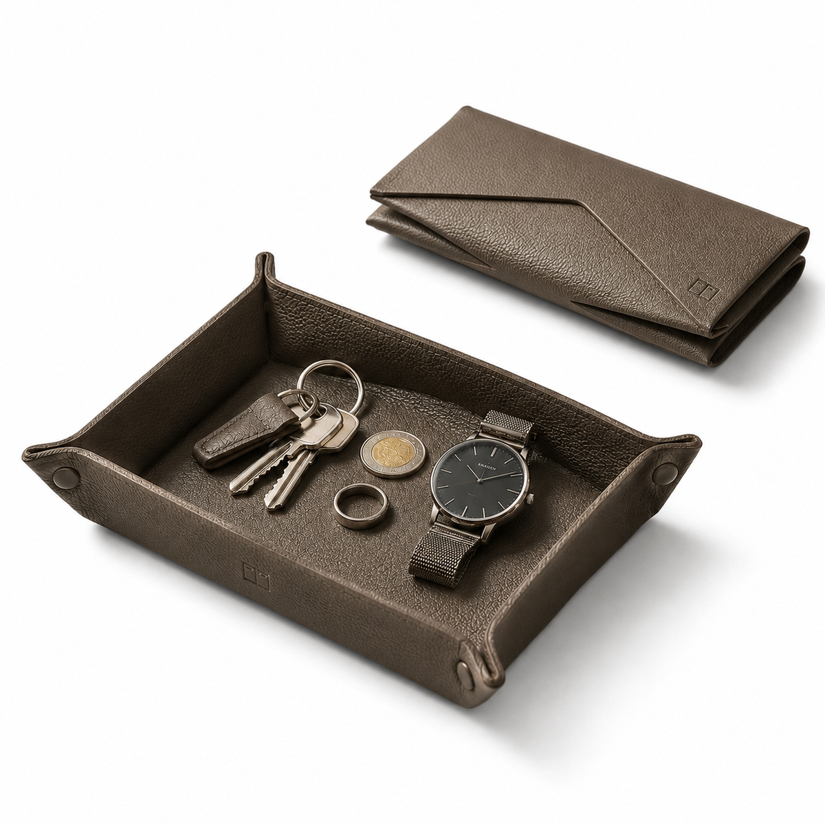 ZbFbksb™ Fold-Flat Snap Tray — Compact Catchall Organizer