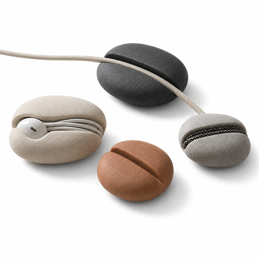 ZbFbksb™ Pebble Cable Keeper Set — Minimal Cord Organizers