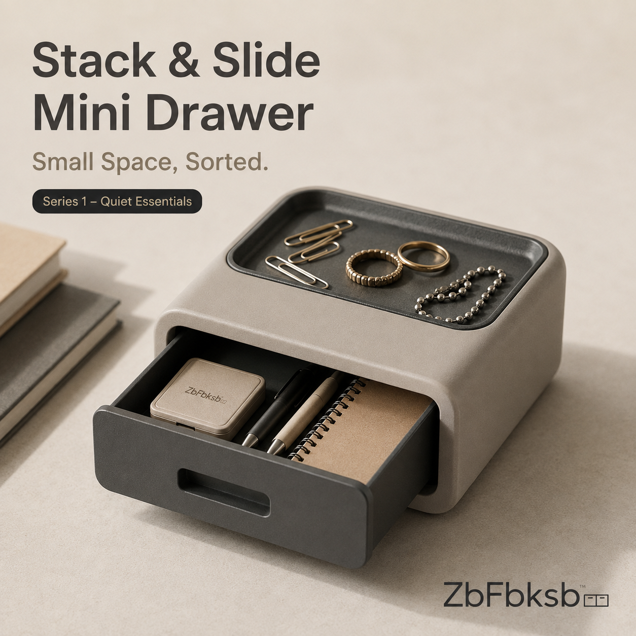 ZbFbksb™ Stack & Slide Mini Drawer — Desktop Storage Organizer