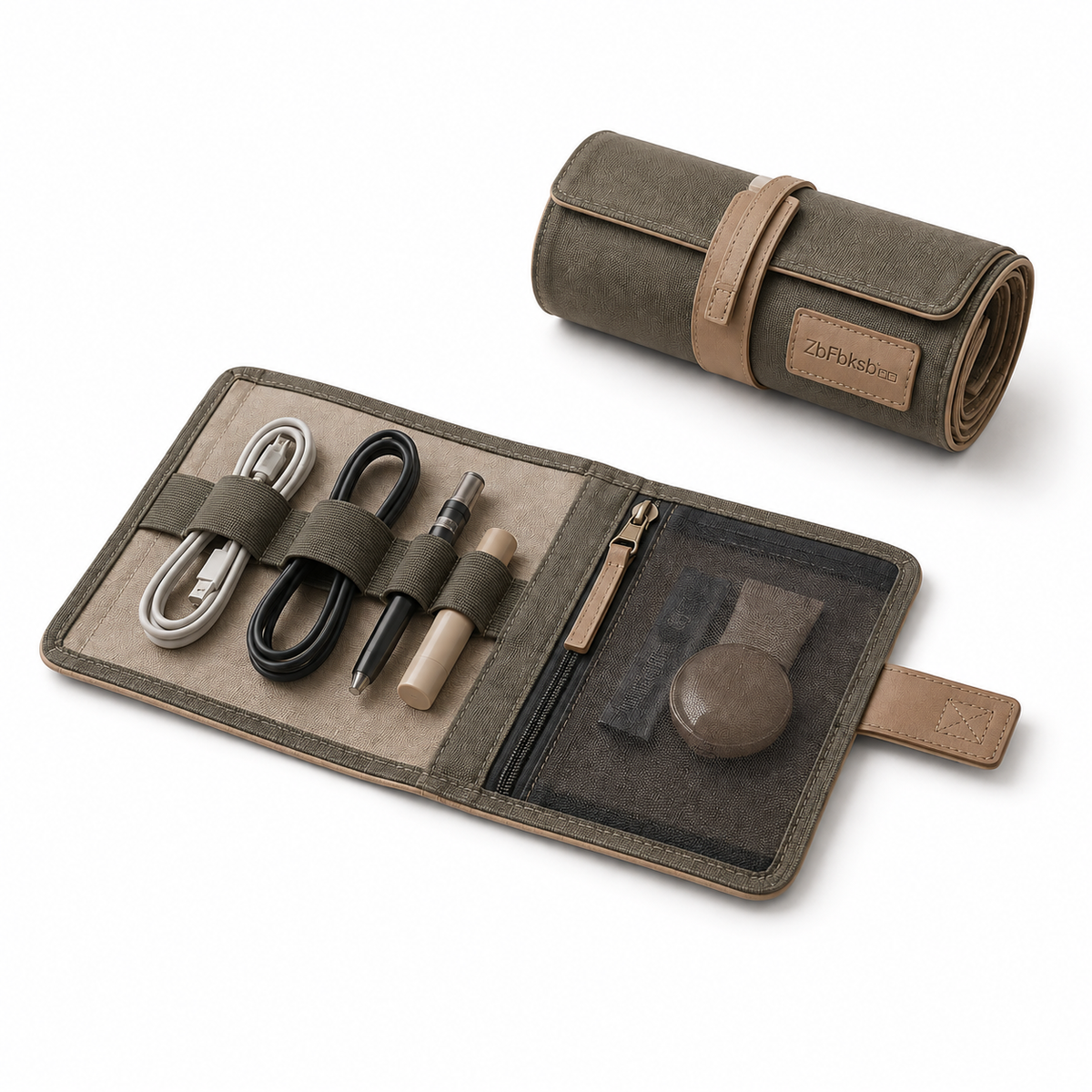ZbFbksb™ Roll-Up Pouch Mat — Compact Travel Organizer product view