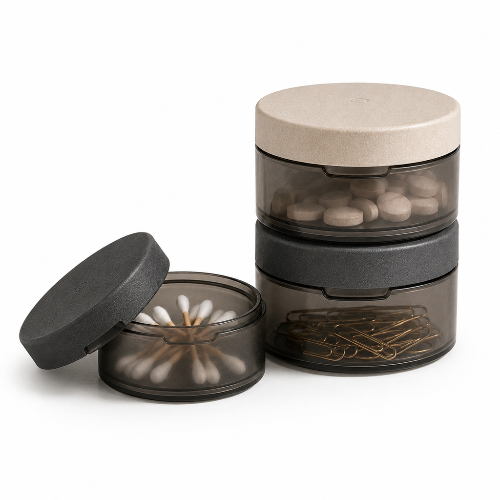 ZbFbksb™ Twist-Lock Mini Canister Set — Stackable Small-Item Storage