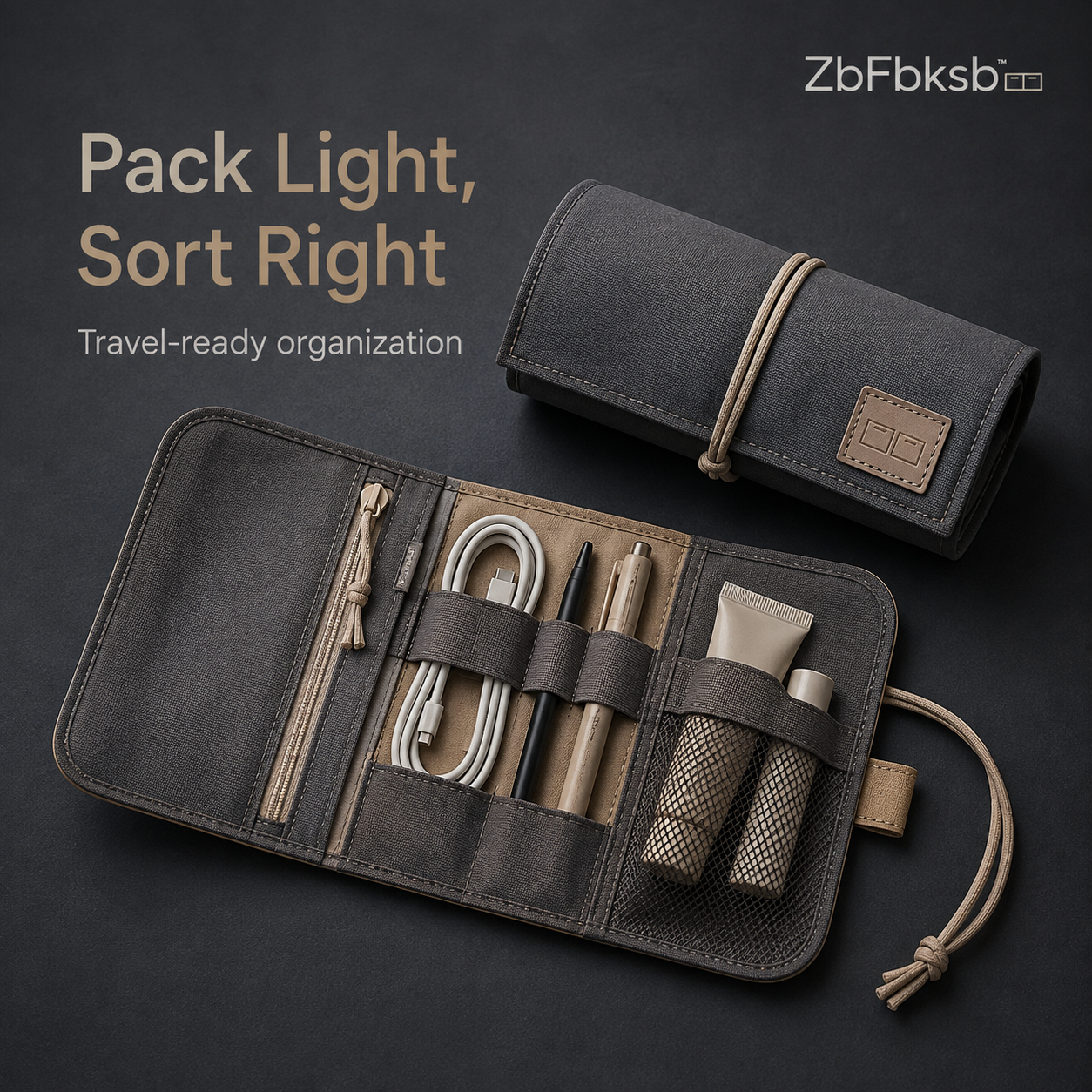 ZbFbksb™ Roll-Up Travel Organizer