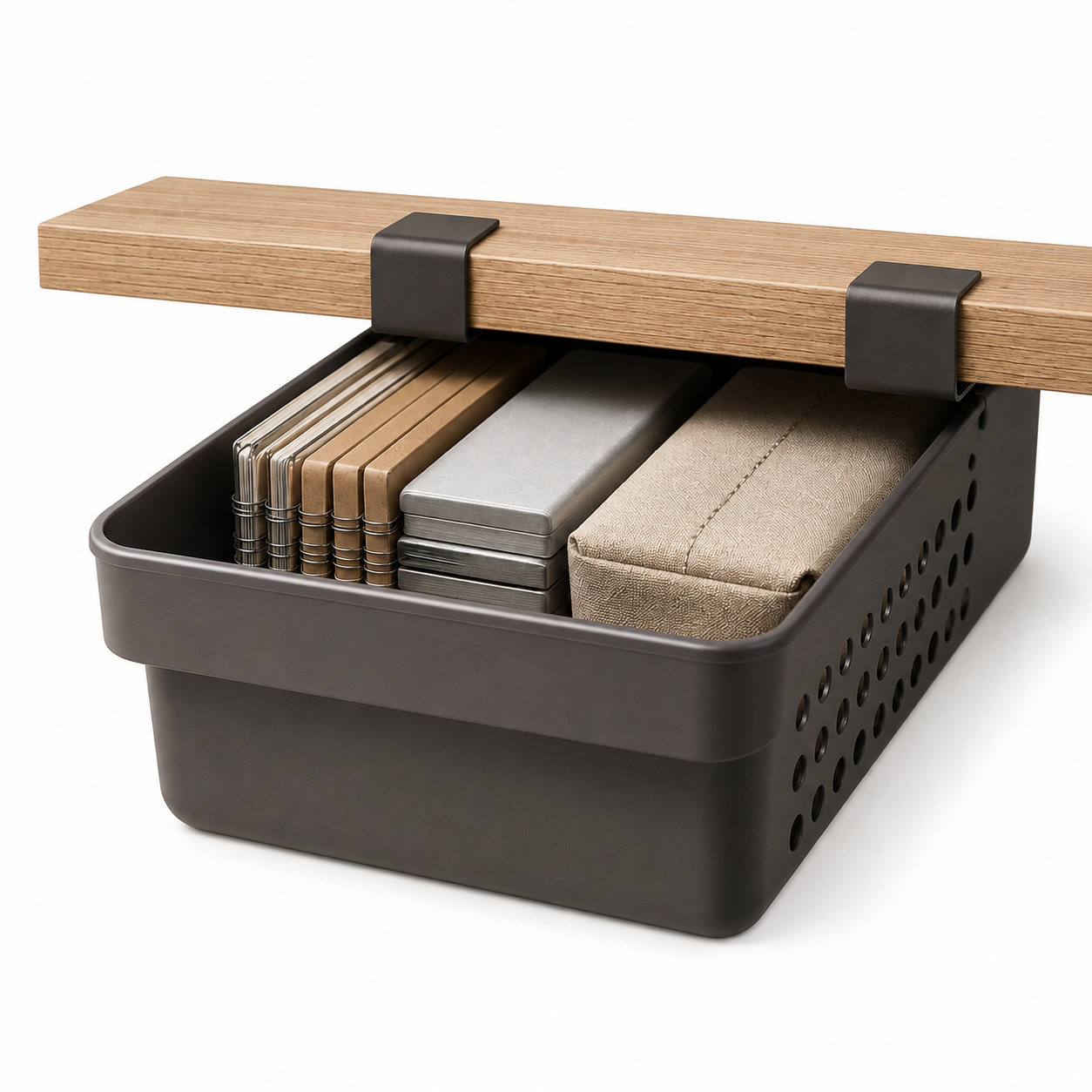 ZbFbksb™ Clip-On Under-Shelf Storage Basket